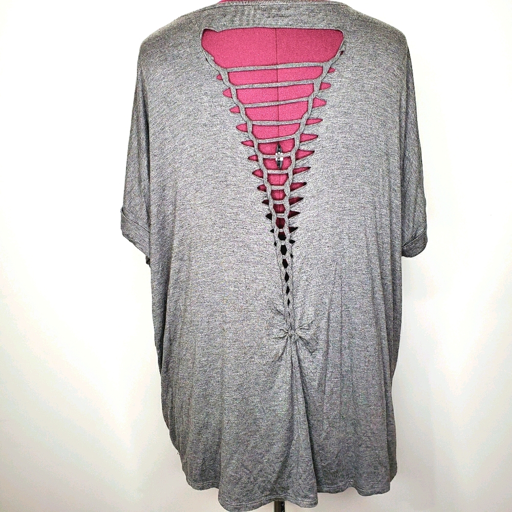 21) TAKARA Open-Back Dorman Sleeve Beaded Collar Lightweight Sz. XL